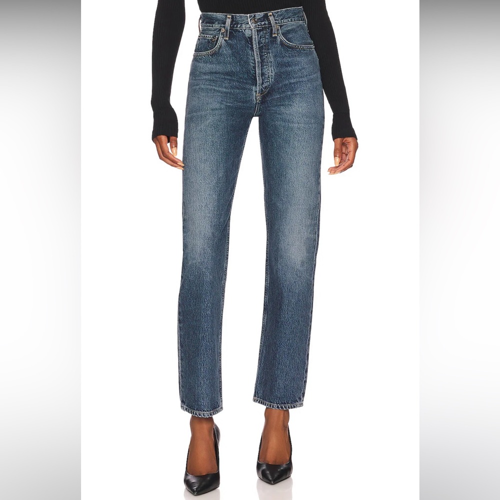 AGOLDE 90s Pinch-Waist Jeans in Portrait Medium Indigo size 31